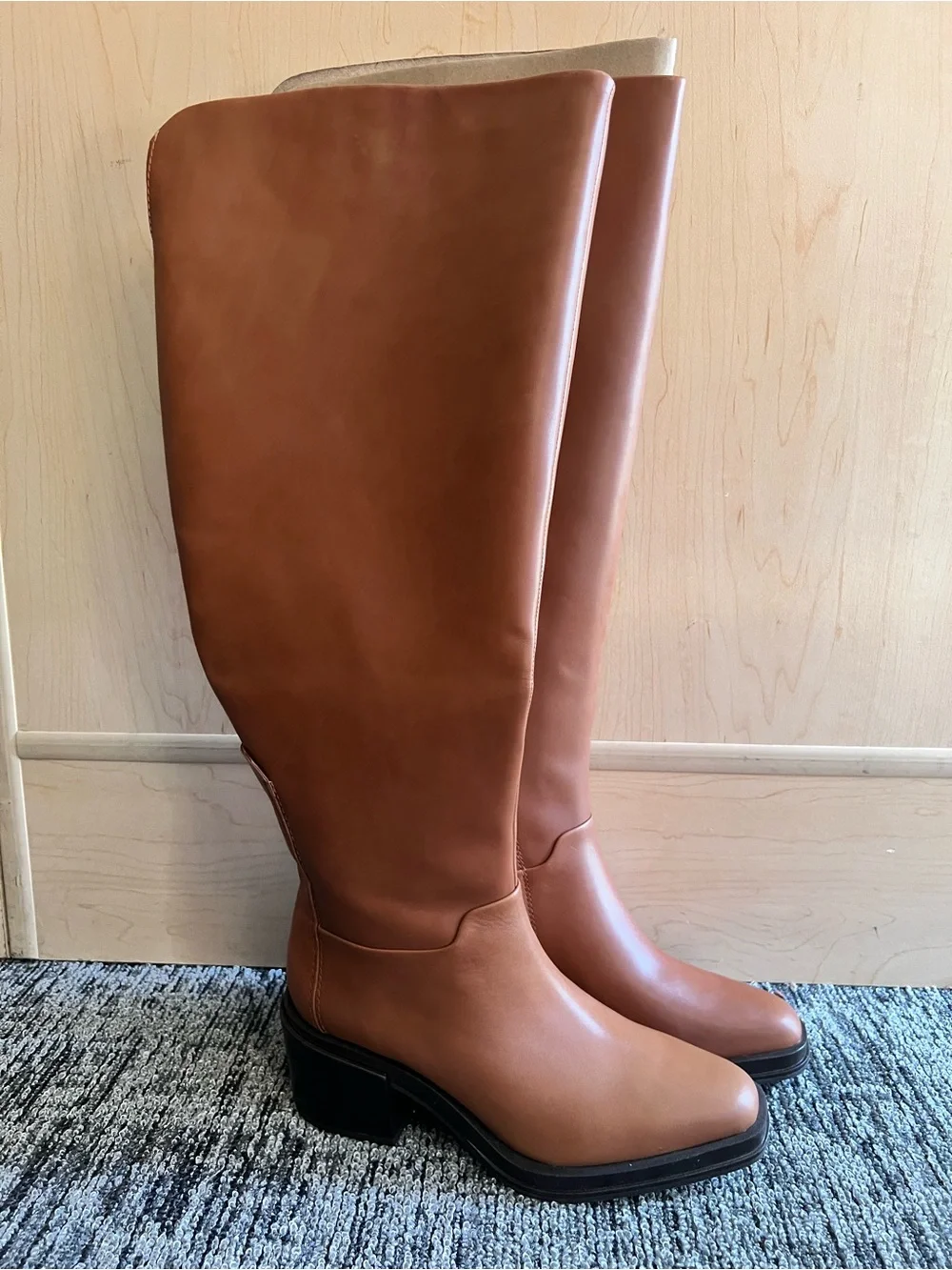 Franco Sarto Cognac Brown Over-the-Knee Leather Boots